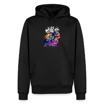 Graffiti caméléon coloré - Sweat à capuche Premium bio Homme - noir - Devant - Nico (187cm)
