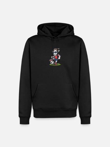 Z Fussball Ziege Mit Sonnenbrille - Männer Premium Bio Hoodie - Schwarz