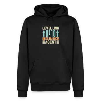 Insurance Agent Levelling Up To Funny Insurance - Männer Premium Bio Hoodie - Schwarz - Vorne - Nico (187cm)