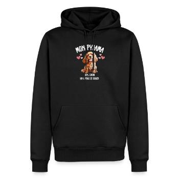 Lustige Cocker Spaniel Hundepyjamas - Männer Premium Bio Hoodie - Schwarz - Vorne - Nico (187cm)