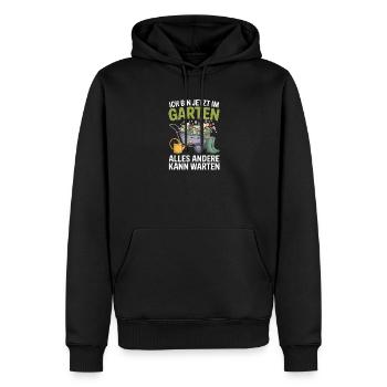 I'm in the garden now, everything else can wait - Men’s Premium Organic Hoodie - black - Front - Nico (187cm)