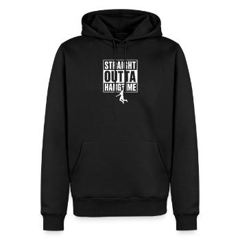 Straight Outta Hangtime Basketball Sport  - Männer Premium Bio Hoodie - Schwarz - Vorne - Nico (187cm)
