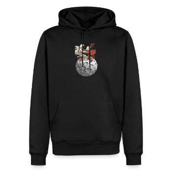Piano d’astronaute sur la Lune - Sweat à capuche Premium bio Homme - noir - Devant - Nico (187cm)
