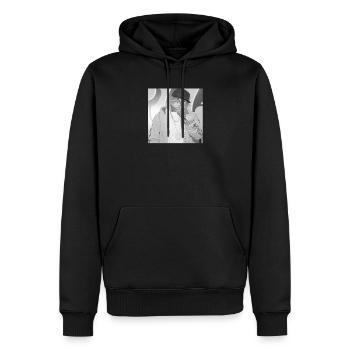 Style de rue rappeur chat - Sweat à capuche Premium bio Homme - noir - Devant - Nico (187cm)
