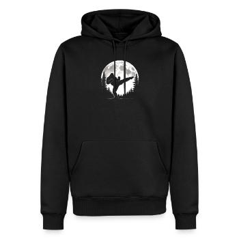 Bigfoot Kickboxing Mond - Männer Premium Bio Hoodie - Schwarz - Vorne - Nico (187cm)