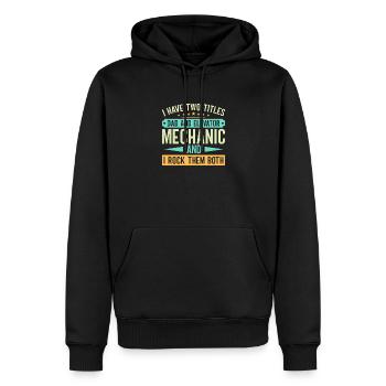 Elevator Mechanic - Dad And Elevator Mechanic - Men’s Premium Organic Hoodie - black - Front - Nico (187cm)