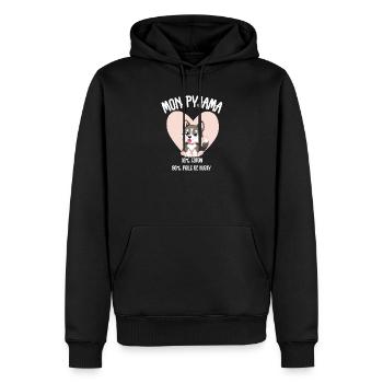 Lustige Husky-Hundepyjamas - Männer Premium Bio Hoodie - Schwarz - Vorne - Nico (187cm)