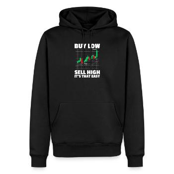 Acheter bas vendre cher Marché boursier Trader en bourse - Sweat à capuche Premium bio Homme - noir - Devant - Nico (187cm)