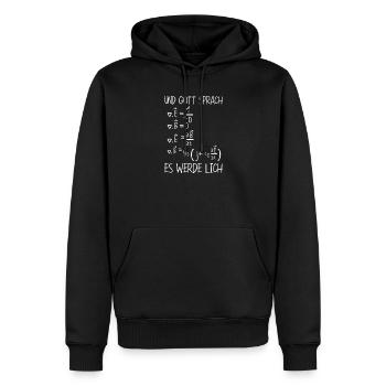 And God said it would become a mathematician - Men’s Premium Organic Hoodie - black - Front - Nico (187cm)