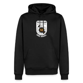 Top Zustand Spezial Edition  50 Jahre 1976 Nov. - Männer Premium Bio Hoodie - Schwarz - Vorne - Nico (187cm)