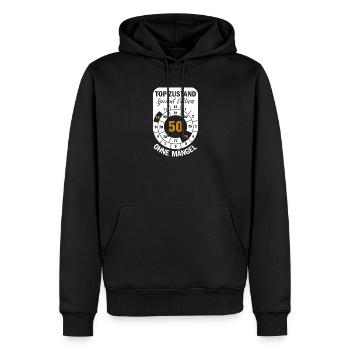 Top Zustand Spezial Edition  50 Jahre 1976 Oktober - Männer Premium Bio Hoodie - Schwarz - Vorne - Nico (187cm)