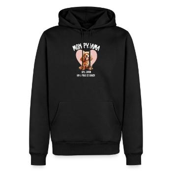 Funny Cocker Spaniel Dog Pajamas - Men’s Premium Organic Hoodie - black - Front - Nico (187cm)