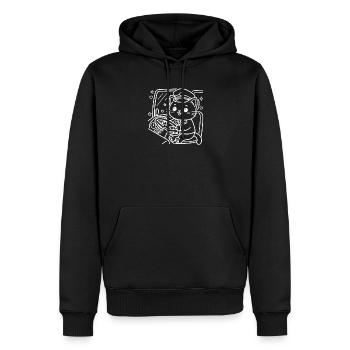 Kawaii Katze Busfahrer - Männer Premium Bio Hoodie - Schwarz - Vorne - Nico (187cm)