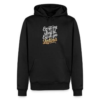 Tout ce que j’aime est illégal, cher ou latina - Sweat à capuche Premium bio Homme - noir - Devant - Nico (187cm)