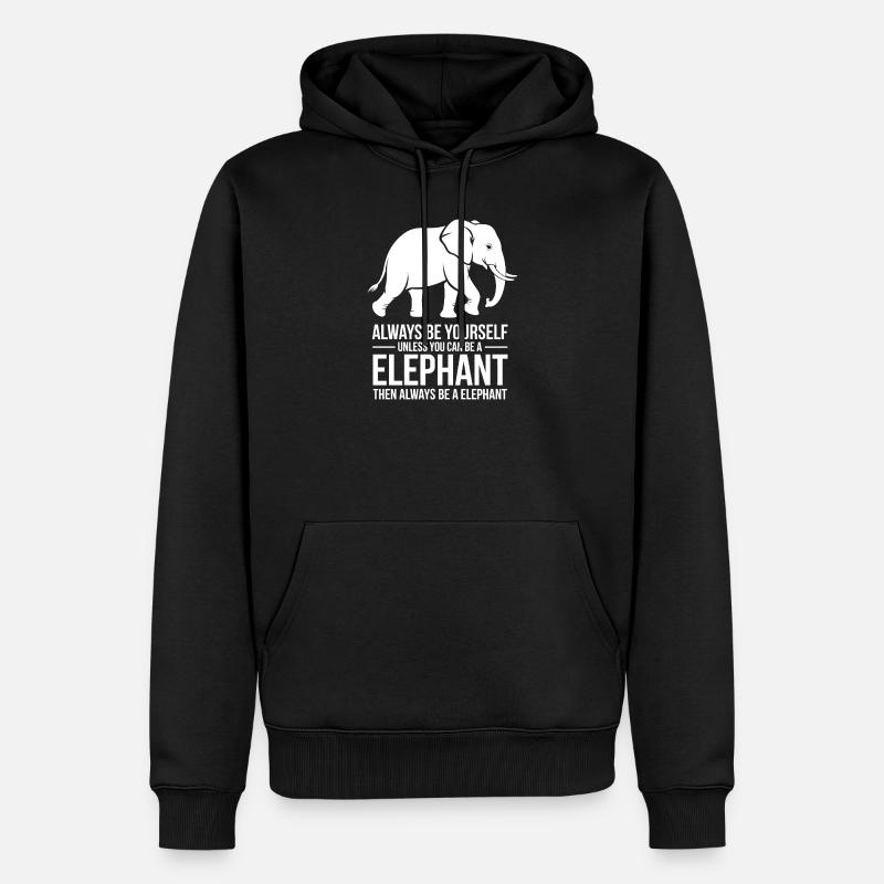 Drôles de Dits d’Éléphant Cadeau Éléphant - Sweat à capuche Premium bio Homme - noir