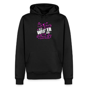Pink Hearts Positive Inspirational Words Art Tee - Männer Premium Bio Hoodie - Schwarz - Vorne - Nico (187cm)