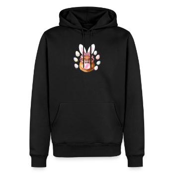 Capybara de lapin de Pâques avec lunettes léopard - Sweat à capuche Premium bio Homme - noir - Devant - Nico (187cm)