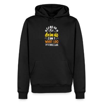 Sauvetage militant pour les droits des animaux Prendre soin des animaux - Sweat à capuche Premium bio Homme - noir - Devant - Nico (187cm)