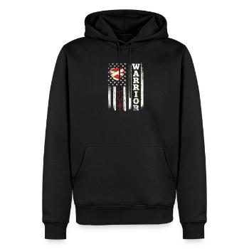 Warrior Heart Attack Survivor Recovery - Men’s Premium Organic Hoodie - black - Front - Nico (187cm)