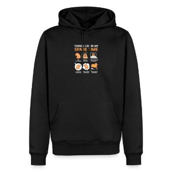 Capybara Capibara - Sweat à capuche Premium bio Homme - noir - Devant - Nico (187cm)