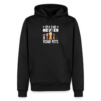 Stérilisez et castrez votre animal Adoptez un - Sweat à capuche Premium bio Homme - noir - Devant - Nico (187cm)