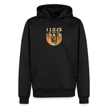 I Love A Good Crack Klettern Humor Spruch - Männer Premium Bio Hoodie - Schwarz - Vorne - Nico (187cm)