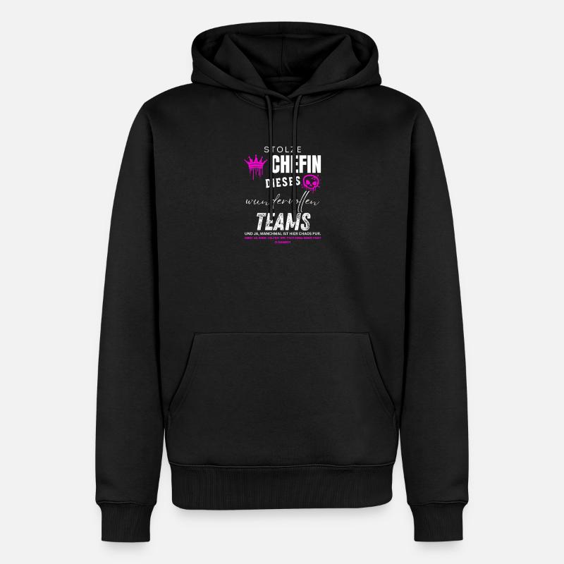 Stolze Chefin wundervolles Team Chefin Geschenke - Sweat à capuche Premium bio Homme - noir