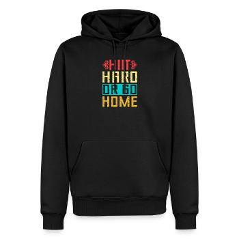 Fitness Fanatics Hiit Hard Or Go Home Calisthenics - Männer Premium Bio Hoodie - Schwarz - Vorne - Nico (187cm)