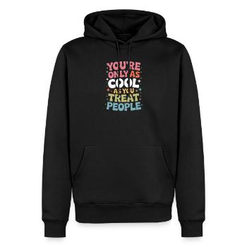 Saying Statement Respect Kindness Gift - Men’s Premium Organic Hoodie - black - Front - Nico (187cm)
