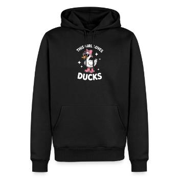 Enten Sprüche Ente Lustiges Enten Geschenk - Männer Premium Bio Hoodie - Schwarz - Vorne - Nico (187cm)