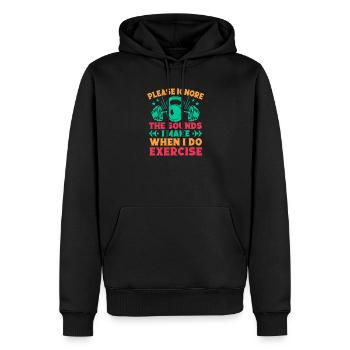 Fitness Motivation Bodybuilder Ignore The Sounds - Männer Premium Bio Hoodie - Schwarz - Vorne - Nico (187cm)