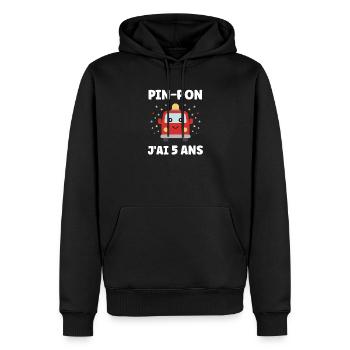5 Jahre - Männer Premium Bio Hoodie - Schwarz - Vorne - Nico (187cm)