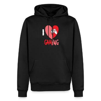 I LOVE GAMING - Männer Premium Bio Hoodie - Schwarz - Vorne - Nico (187cm)