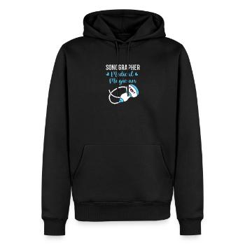 Ultraschall - Männer Premium Bio Hoodie - Schwarz - Vorne - Nico (187cm)