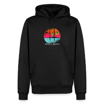 South Beach Sunset Miami - Sweat à capuche Premium bio Homme - noir - Devant - Nico (187cm)