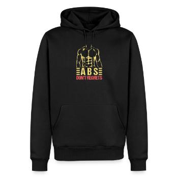 Fitness Fanatics ABS Don´t Regerts Calisthenics - Männer Premium Bio Hoodie - Schwarz - Vorne - Nico (187cm)