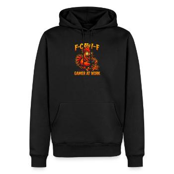 F-Caw-F Gamer At Work Gaming Hahn Humor Lustig - Männer Premium Bio Hoodie - Schwarz - Vorne - Nico (187cm)
