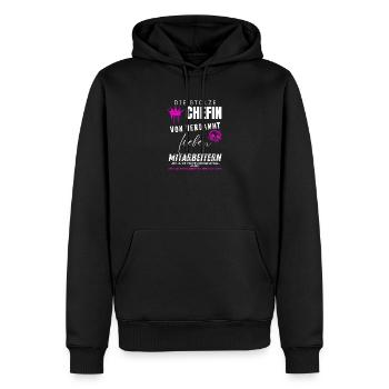 stolze Chefin von verdammt lieben Mitarbeitern - Männer Premium Bio Hoodie - Schwarz - Vorne - Nico (187cm)