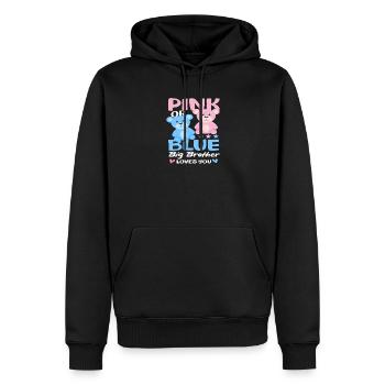 Rose ou bleu Big Brother t’aime - Sweat à capuche Premium bio Homme - noir - Devant - Nico (187cm)