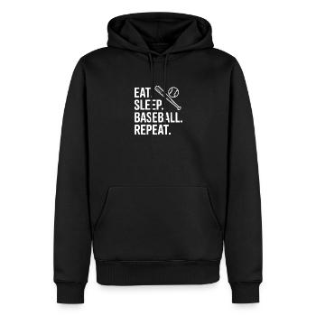 Mange. Dors. Baseball. Répétez. - Sweat à capuche Premium bio Homme - noir - Devant - Nico (187cm)