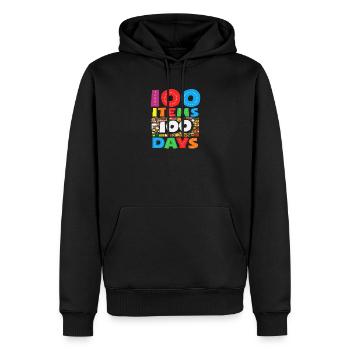 100 Schulsachen 100 Tage Schule Design - Männer Premium Bio Hoodie - Schwarz - Vorne - Nico (187cm)