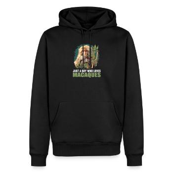 Makaken Makake - Männer Premium Bio Hoodie - Schwarz - Vorne - Nico (187cm)