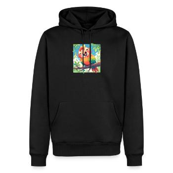 L’ère de l’ara - Sweat à capuche Premium bio Homme - noir - Devant - Nico (187cm)