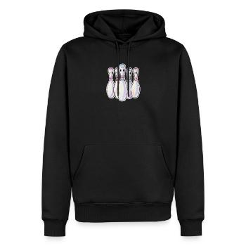 Quilles de bowling Look comique - Sweat à capuche Premium bio Homme - noir - Devant - Nico (187cm)