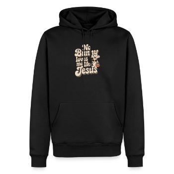 Kein Hase liebt mich wie Jesus - Männer Premium Bio Hoodie - Schwarz - Vorne - Nico (187cm)