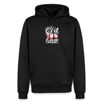 Nur ein Mädchen das Schweine liebt Ferkel - Männer Premium Bio Hoodie - Schwarz - Vorne - Nico (187cm)