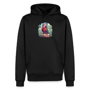 L’ère de l’ara - Sweat à capuche Premium bio Homme - noir - Devant - Nico (187cm)