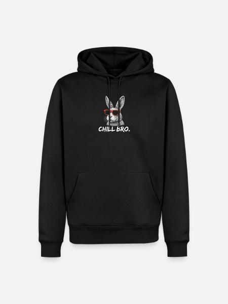 CHILL BRO – Funny bunny with sunglasses - Men’s Premium Organic Hoodie - black