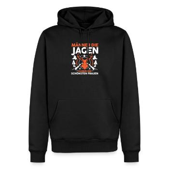 Jagd Jagen Waidmann Jäger - Männer Premium Bio Hoodie - Schwarz - Vorne - Nico (187cm)