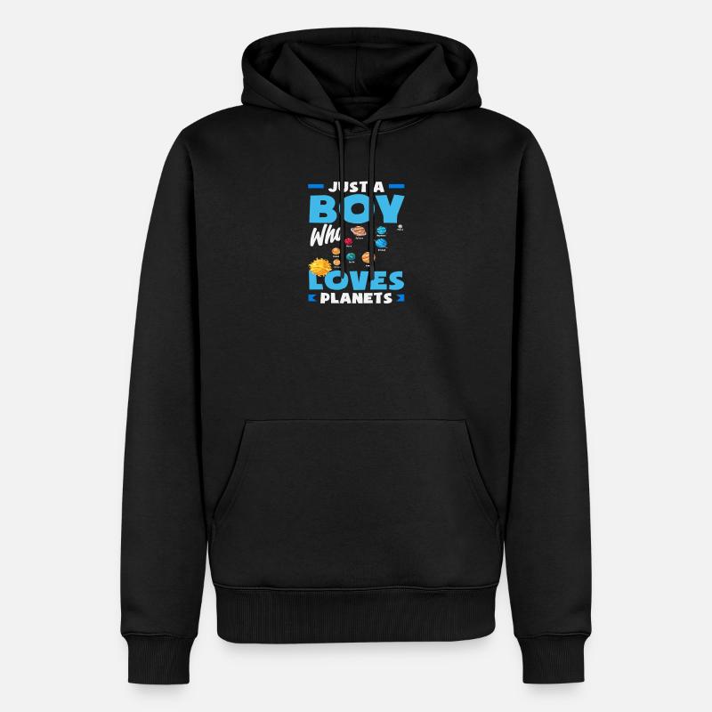 Un seul garçon qui aime les planètes L’espace - Sweat à capuche Premium bio Homme - noir